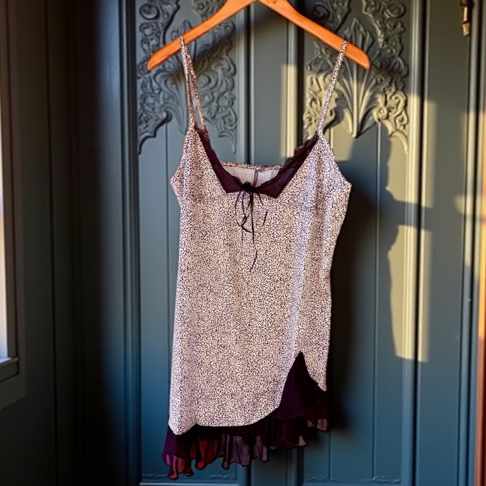 By Anthropologie Silky Asymmetric Mini Slip